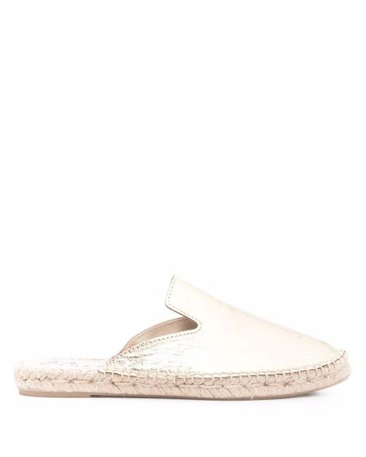 manebí nordic metallic leather espadrille slides