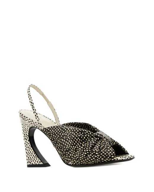 Fendi Metallic Arco Printed Sandals