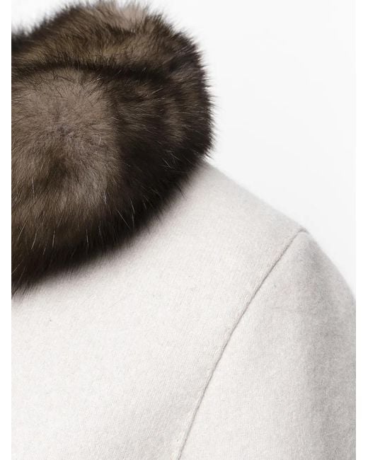 Manzoni 24 White Luxurious Trimmed Coat