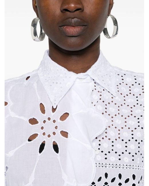 Ermanno Scervino White Broderie-anglaise Cotton Shirt