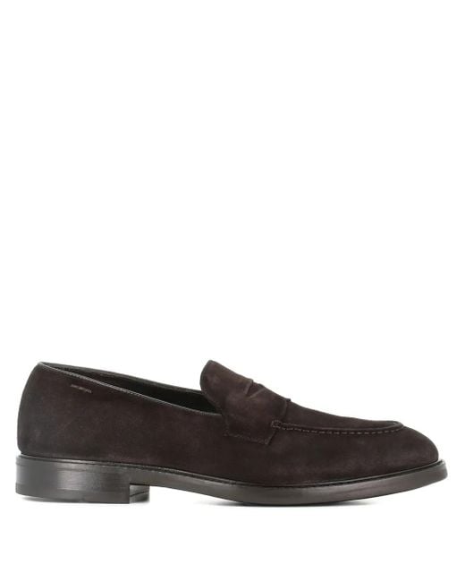 Alexander Hotto Brown Penny Suede Loafers for men