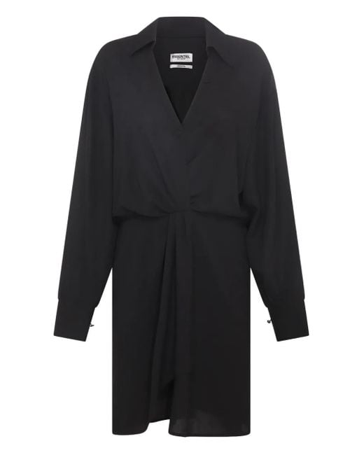 Essentiel Antwerp ツイスト シャツドレス Black