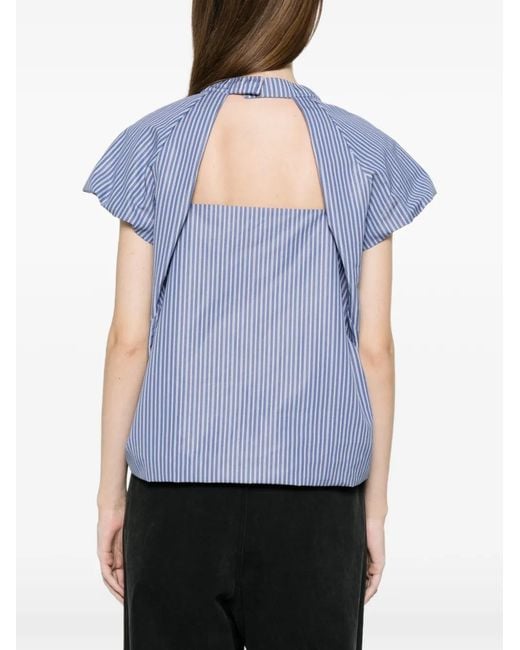 Sacai Blue Striped T-Shirt