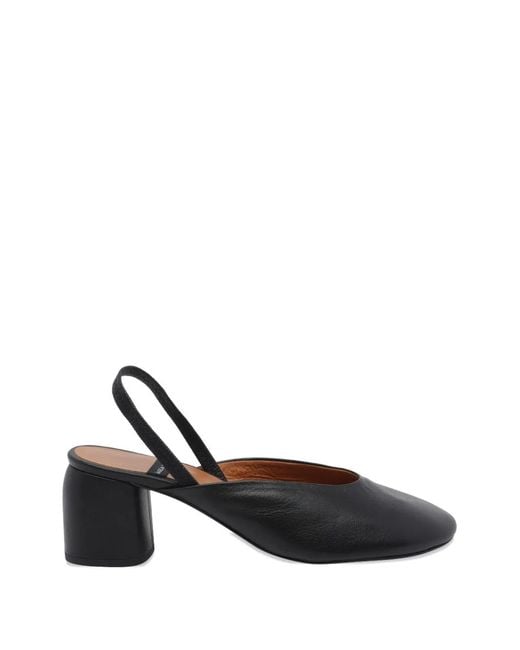 Angel Alarcon Black Slingback Round-Toe Pumps