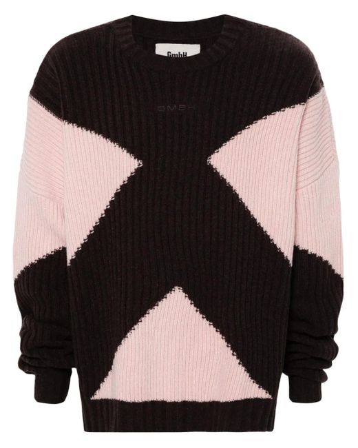 GmbH Black Geometric-Pattern Knitted Jumper