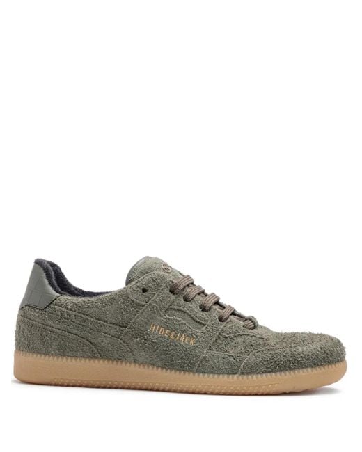 Zapatillas de ante con tiras autoadherente HIDE & JACK de color Green
