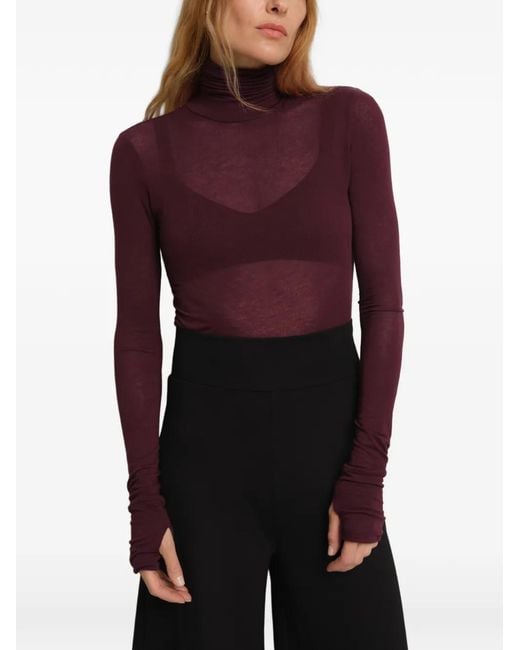 MARCELLA Purple Eloise Turtleneck Top