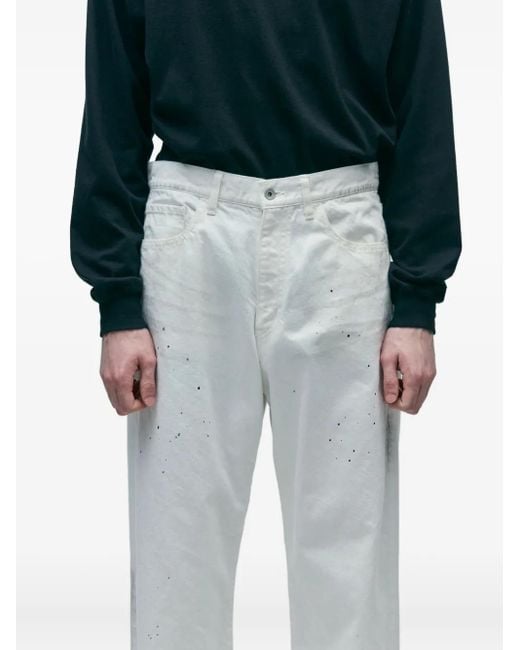 Neighborhood White Splatter-Effect Pants for men