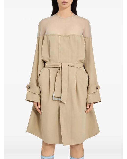 MM6 by Maison Margiela Natural Long-Sleeves Midi Dress
