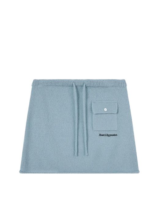 Rest&Recreation Blue Drawstring Knitted Skirt