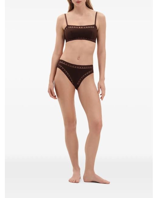 Eres Brown Quotidien Lace-Trim Briefs