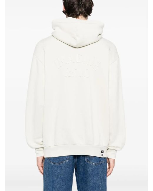 Izzue White Logo-Embroidered Hoodie for men
