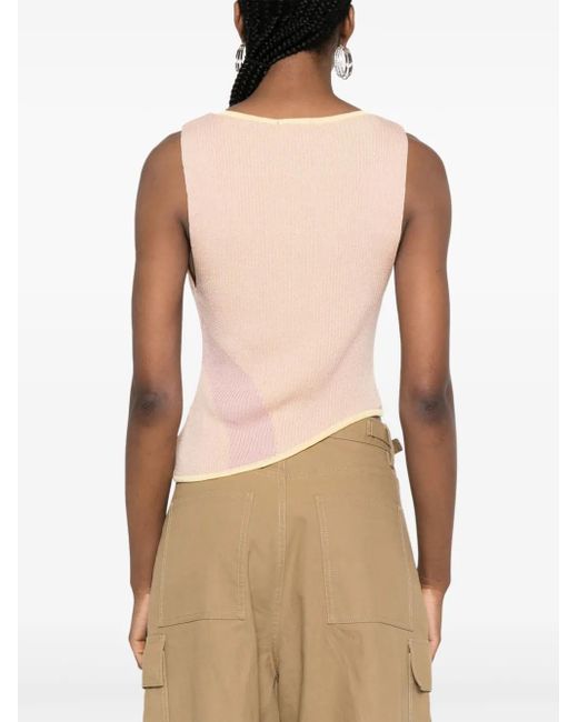 Gcds Natural Comma Asymmetric Ribbed Top