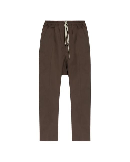 Rick Owens Brown Drawstring Trousers for men