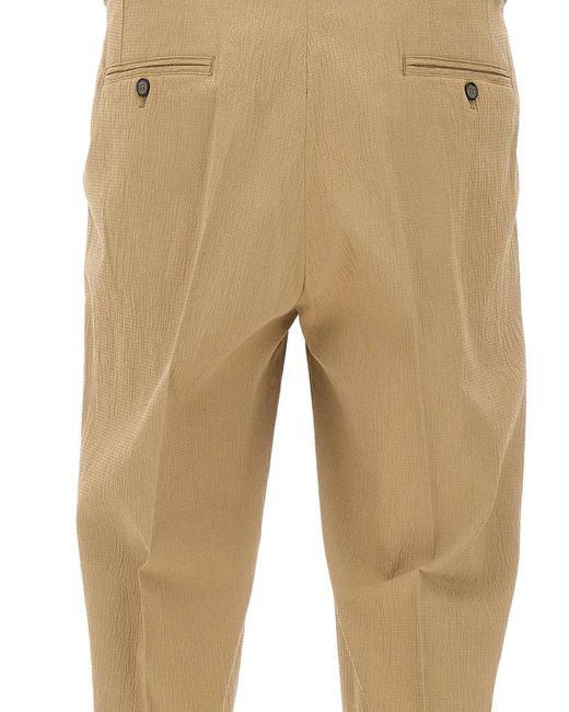Paolo Pecora Natural Pantalon À Détail Plissé for men