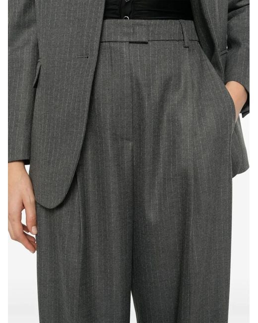 DR. HOPE Gray Pinstripe Trousers