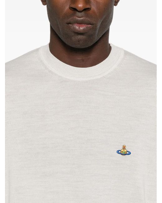 Vivienne Westwood Trui Met Ronde Hals Verfraaid Met Orb-Logo in het White voor heren