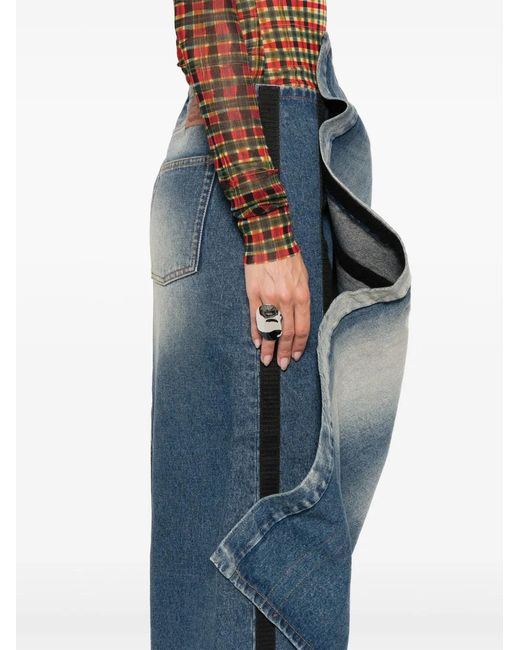 Y. Project Blue Asymmetric Denim Skirt