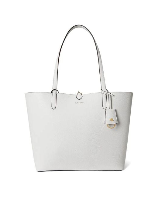 Ralph Lauren White Reversible Paisley-Print Tote Bag