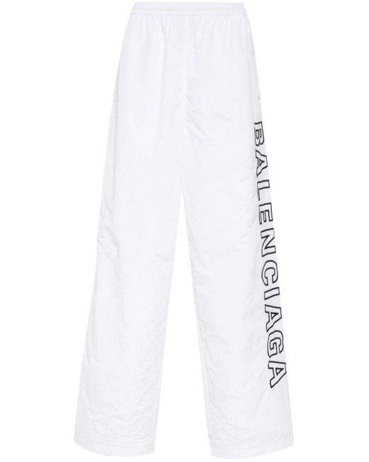 Pantaloni sportivi con ricamo di Balenciaga in White da Uomo