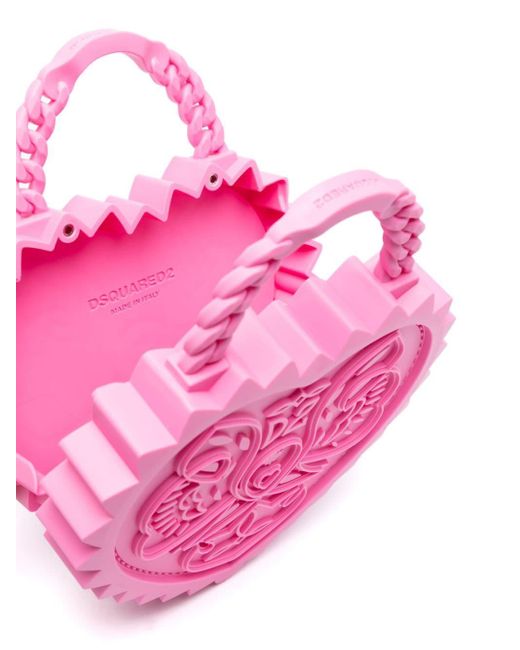 DSquared² Pink Open Your Heart Faux-leather Tote Bag