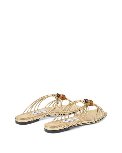 Jimmy Choo Metallic Lova Mule Flat Sandals