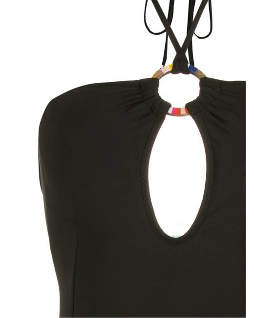 Amir Slama Black Ring-Detail Swimsuit