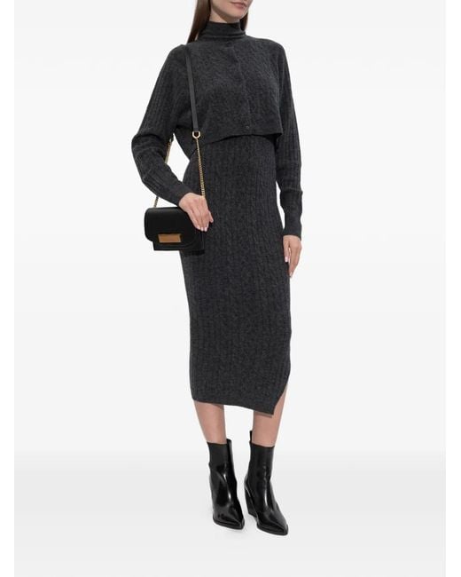 AllSaints Sabine High-Neck Cable-Knit Dress in Black | Lyst AllSaints Sabine High-Neck Cable-Knit Dress in Black | Lyst