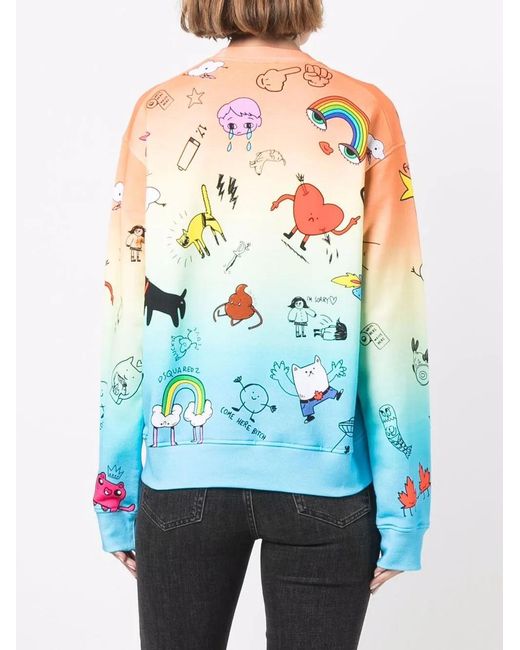 DSquared² Sweater Met Logoprint in het Blue