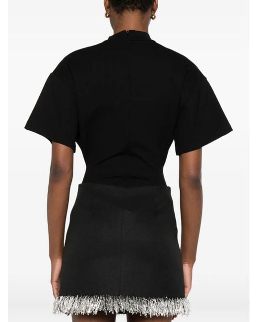 David Koma Body Met Hoge Hals in het Black