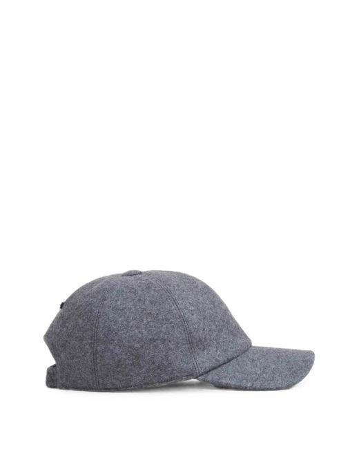 Fedeli Gray Cashmere Baseball Cap for men