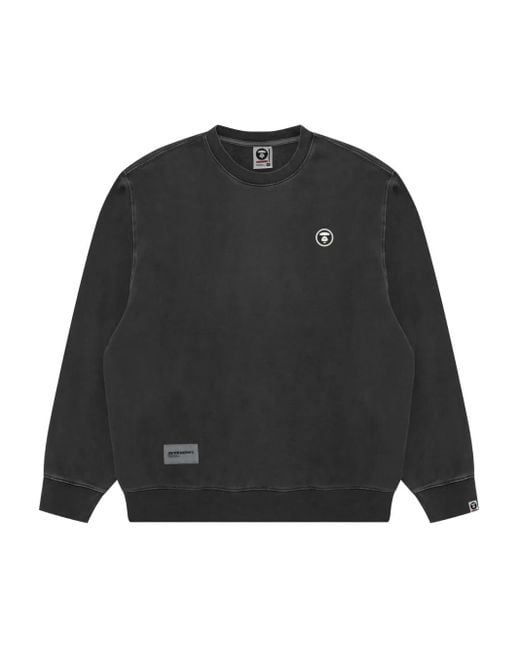 Aape By A Bathing Ape Black Logo-Detail Crew-Neck Sweatshirt for men