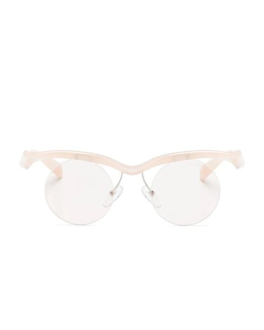 Prada White Runway Round-Frame Sunglasses
