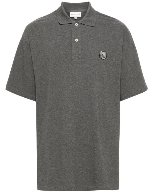 Polo en coton à patch logo Maison Kitsuné pour homme en coloris Gray