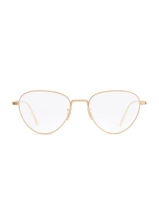 Khaite Metallic Oval-Frame Glasses