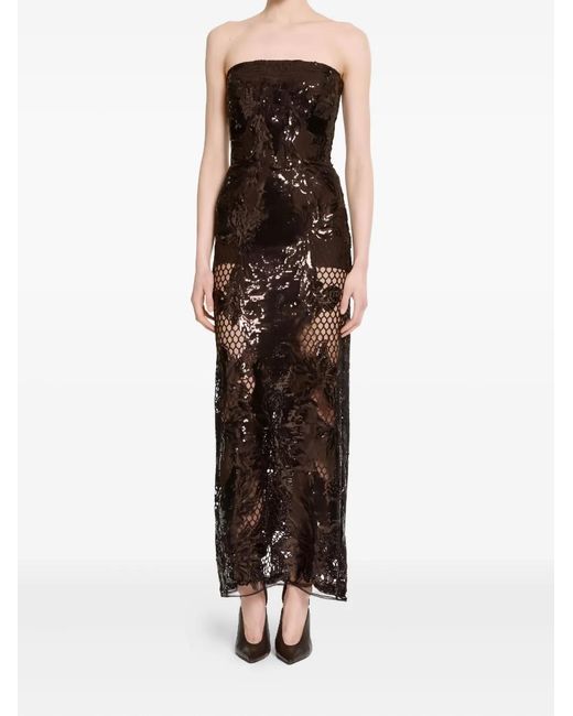 black all lace dress Lace-Up Open-Back Long Black Prom Dress with Glitter Black / 2 main image 1