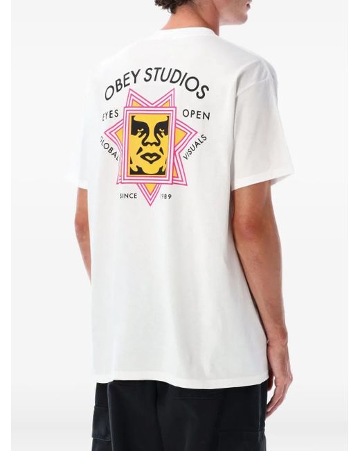 Obey White Global Visuals T-Shirt for men