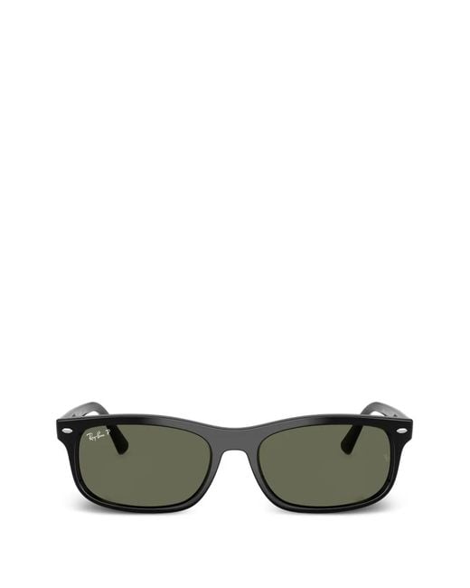 Ray-Ban Green Rectangle-Frame Sunglasses