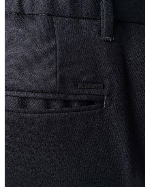 Incotex Blue Slim-Cut Cropped Trousers for men