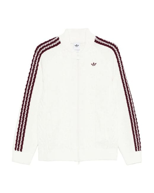Adidas White Archive Cutline Cable-Knit Knitwear
