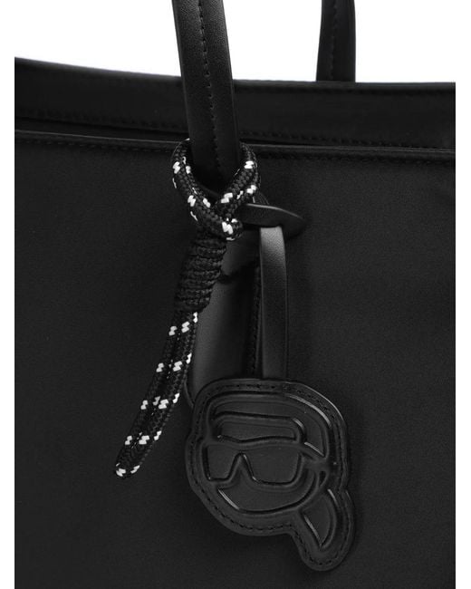 Karl Lagerfeld Black Sac Porté Épaule Ikon À Logo