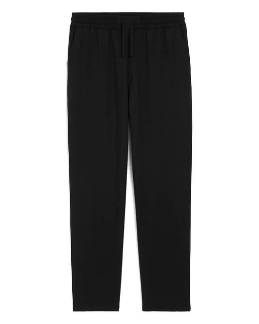 AMI Black New Wool Elasticated Waist Trousers for men