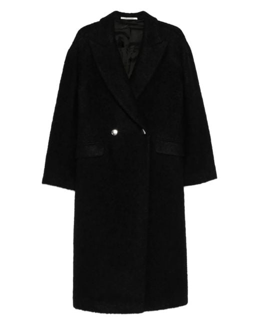 Tagliatore Black Lindena Double-Breasted Coat