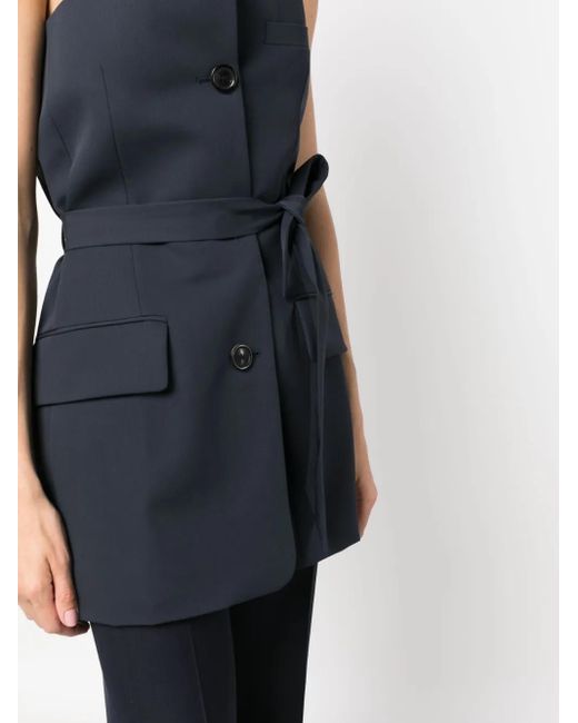 Our Legacy Blue Off-Shoulder Suit Top