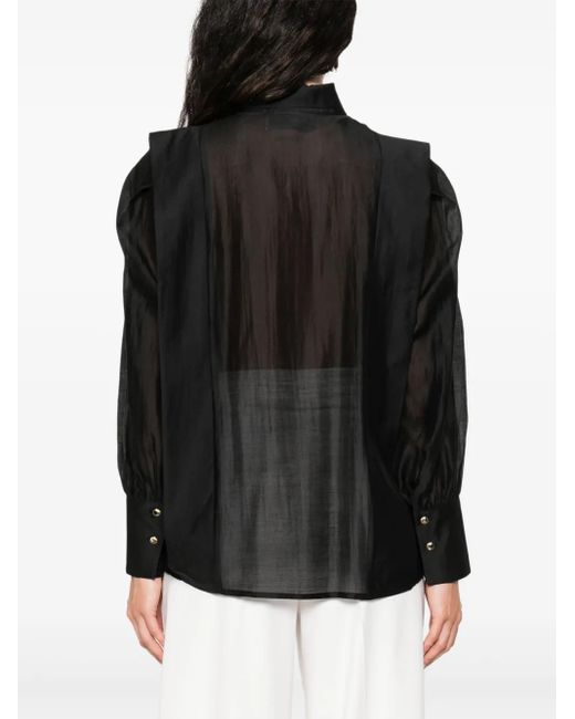 Nissa Black Pleated Shirt