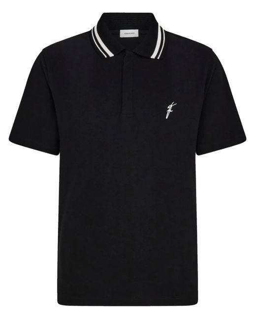 メンズ Ferragamo オーガニックコットン ポロシャツ Black
