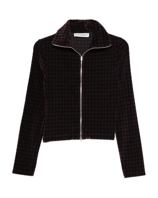 Our Legacy Black Zip-Up Patterned Jacket