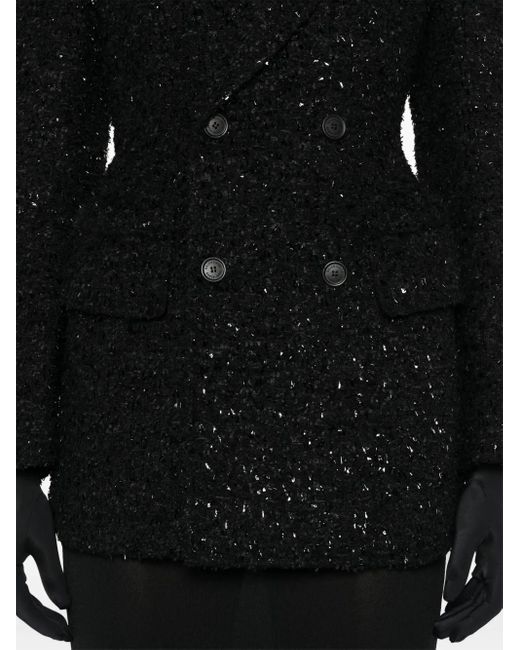 Balenciaga Black Chic Tweed Button-Up Jacket