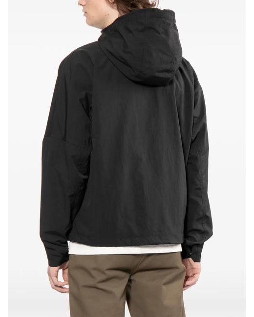 Fred Perry Black Logo-Embroidered Hooded Jacket for men