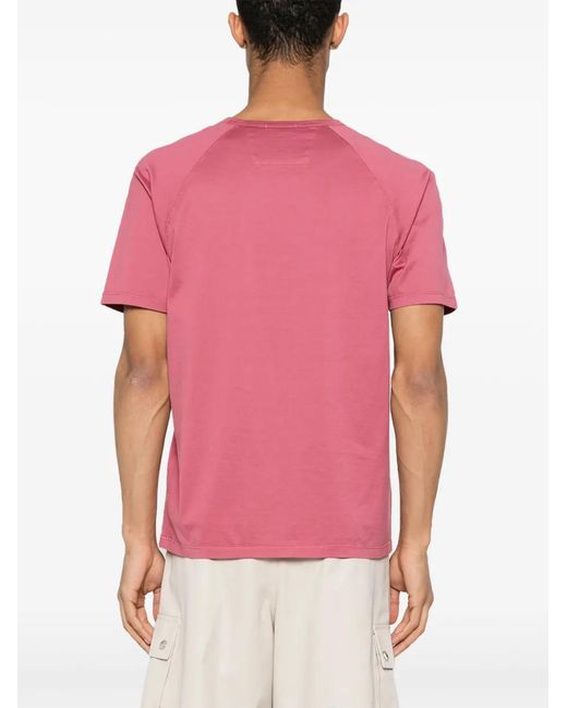 C P Company Pink Logo-Printed Cotton T-Shirt for men